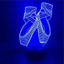 3D ballet dancer LED night light with remote control showing seven colour options