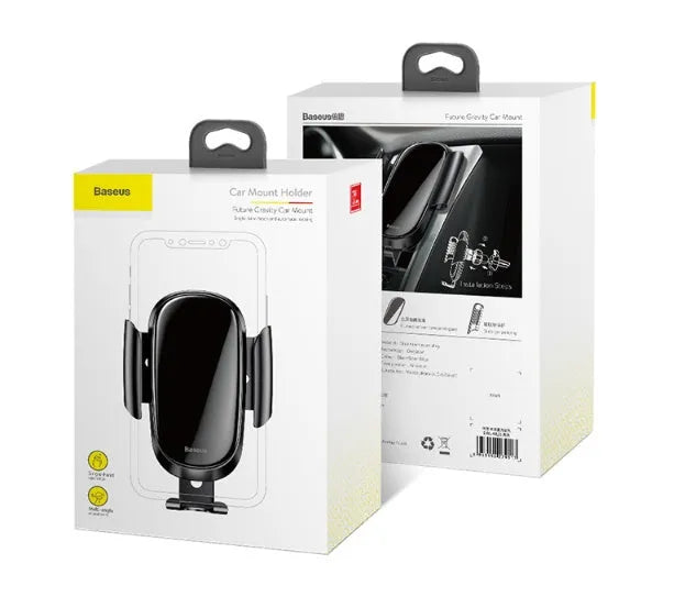 Universal smart car bracket for mobile phones with adjustable clamp dashboard mount in black, blue and silvery colours