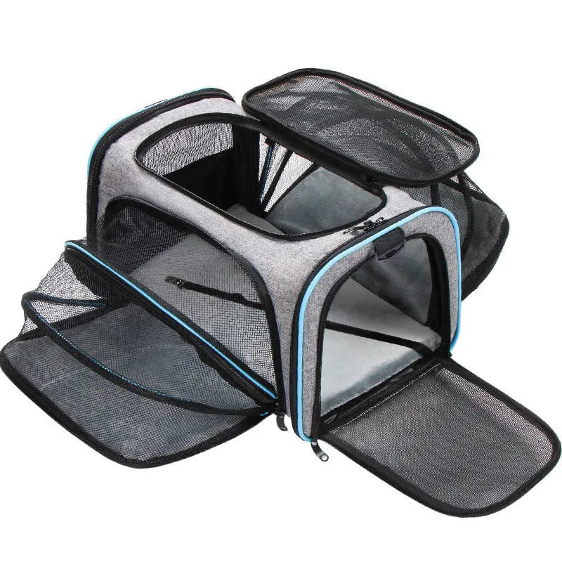 Solid colour cat carrier bag in 600D cation fabric available in large or small size