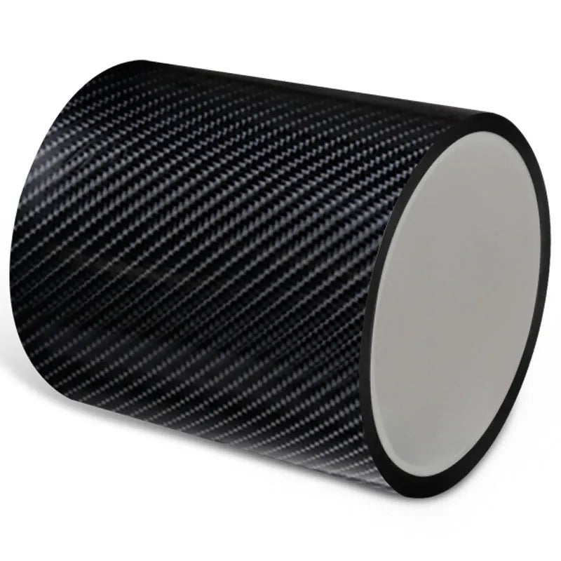 General Car Door Sill Strip Anti-Stepping Bumper Film in Carbon Fiber 5D Style Protective Anti-Collision Film for Vehicle Door Edge 3cm 5cm 7cm 10cm Width Options Multiple Lengths 3m 5m 10m Self-Adhesive Universal Fit Protective Trim