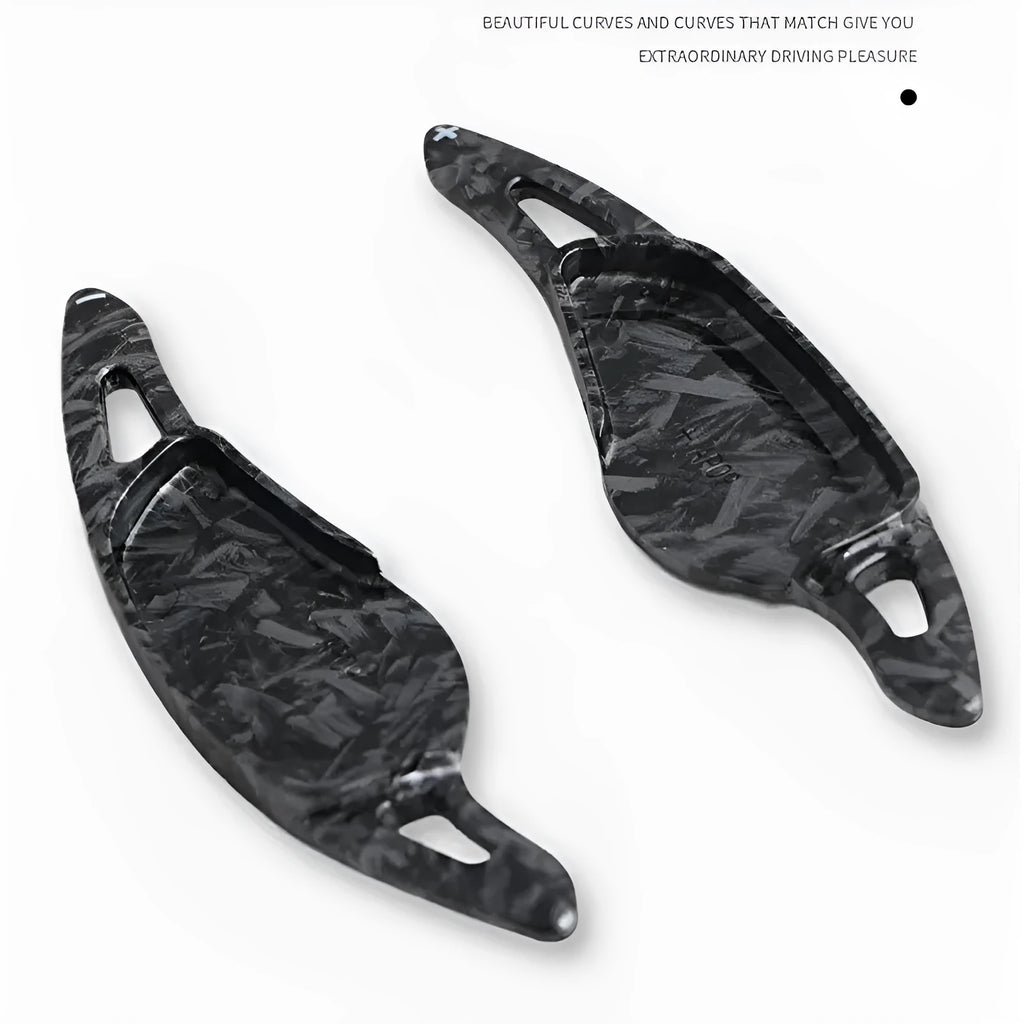Carbon fibre finish steering wheel shift paddle modification in multiple colour options