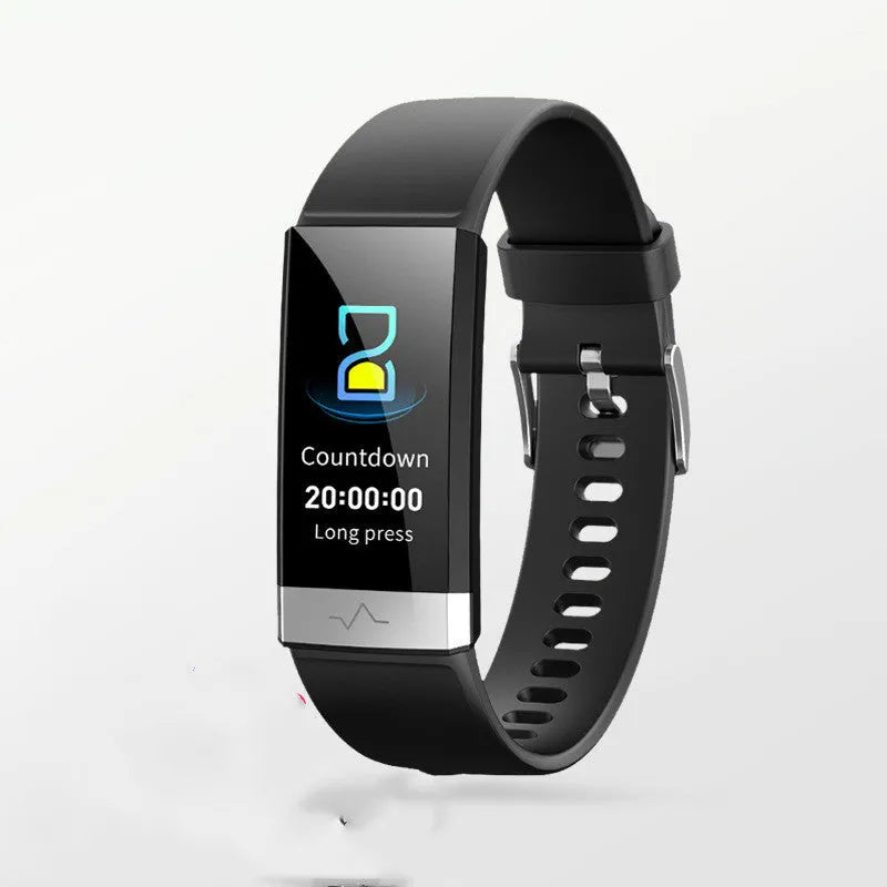 V19 smart fitness tracker in black, blue, or red with colour screen and TPU wrist strap.