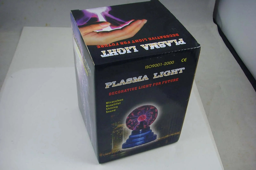 Colourful anti-radiation magic ball light with glass sphere on ABS base, USB cable
