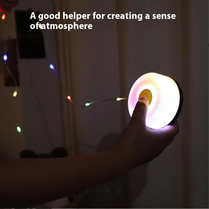 Rechargeable outdoor string lights with 30 LED beads on an 8m cable, showing both colourful and warm white light modes.