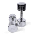 Silver pure steel dumbbell with electroplated finish and ergonomic handle, 1kg weight