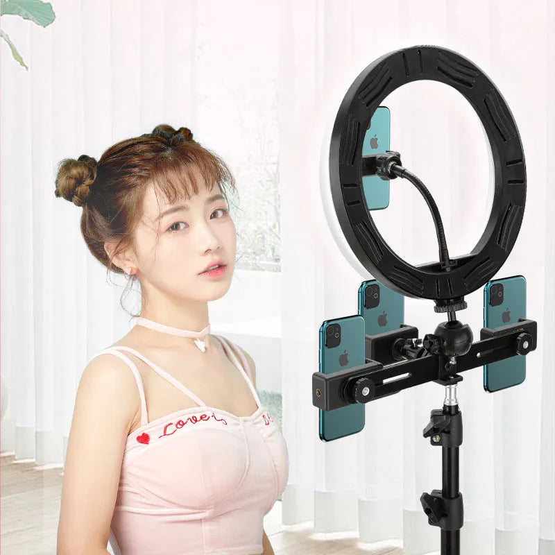 10-inch ring selfie light with metal bracket for smartphone photography and video calls
