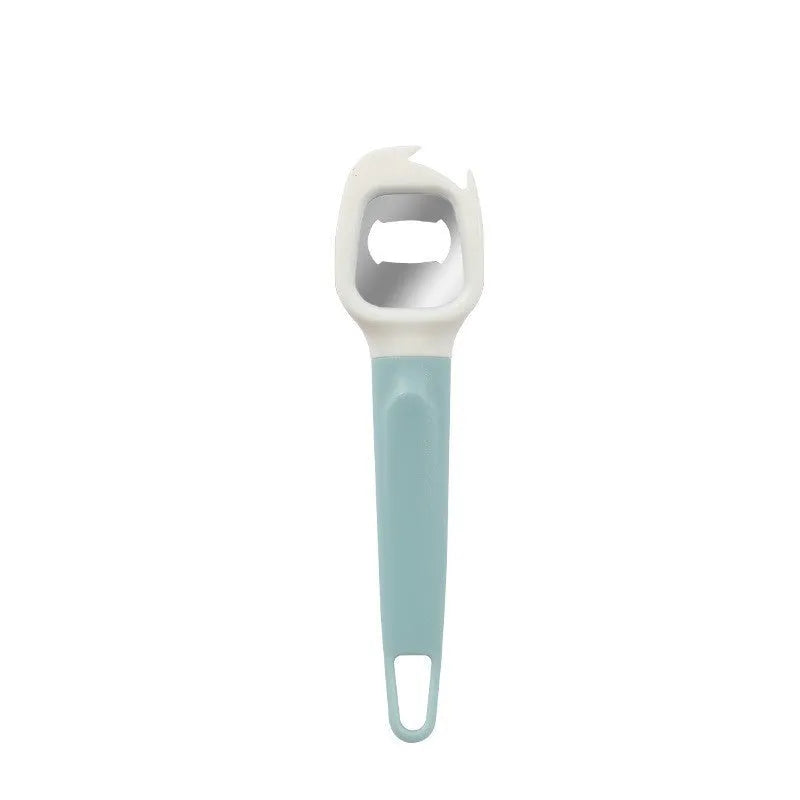 Set of 10 kitchen gadgets with PP handles and stainless steel parts including cheese scraper and meat tenderizer on a plain background