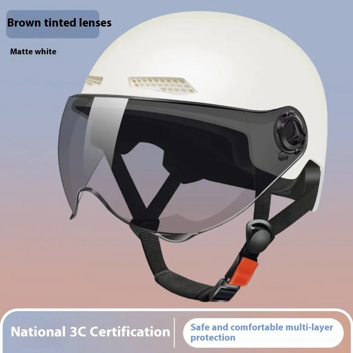 3C certified electric motorcycle helmet in polypropylene with sun protection feature