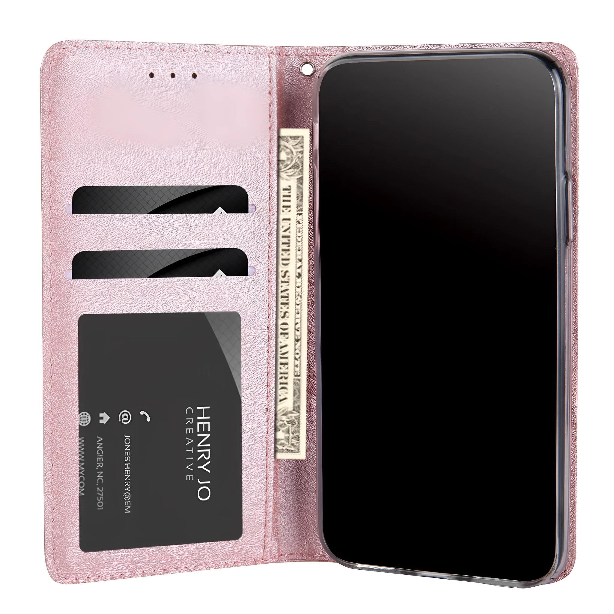 Apple flip phone case with card slots in PU leather for iPhone models