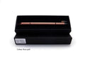 Inkless metal pen with alloy steel nib in five colours including black, blue, silver, gold and rose gold