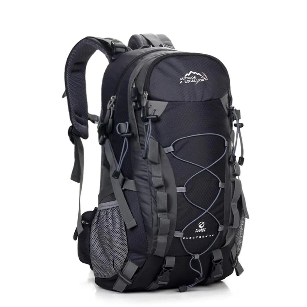 Green polyester outdoor backpack with 20-35 litre capacity for running and hiking