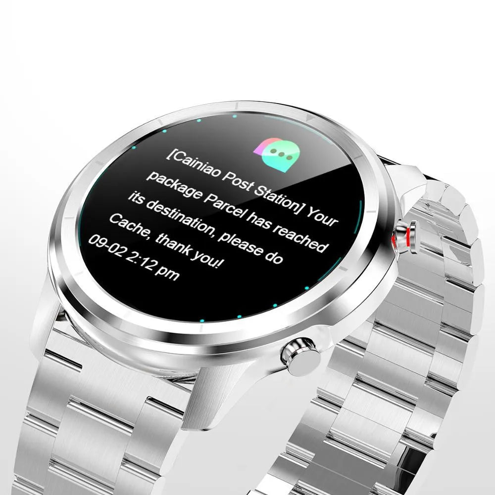 LEMFO LF26 smart bracelet with 1.3-inch screen shown in Silver colour option on a wrist.