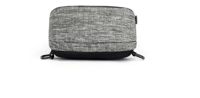 Small square Oxford waterproof chest bag in dark blue with internal phone pocket and single strap