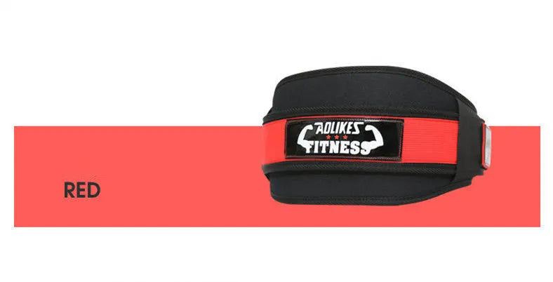 Nylon fitness weightlifting waistband support belt in black red yellow colours for adult training