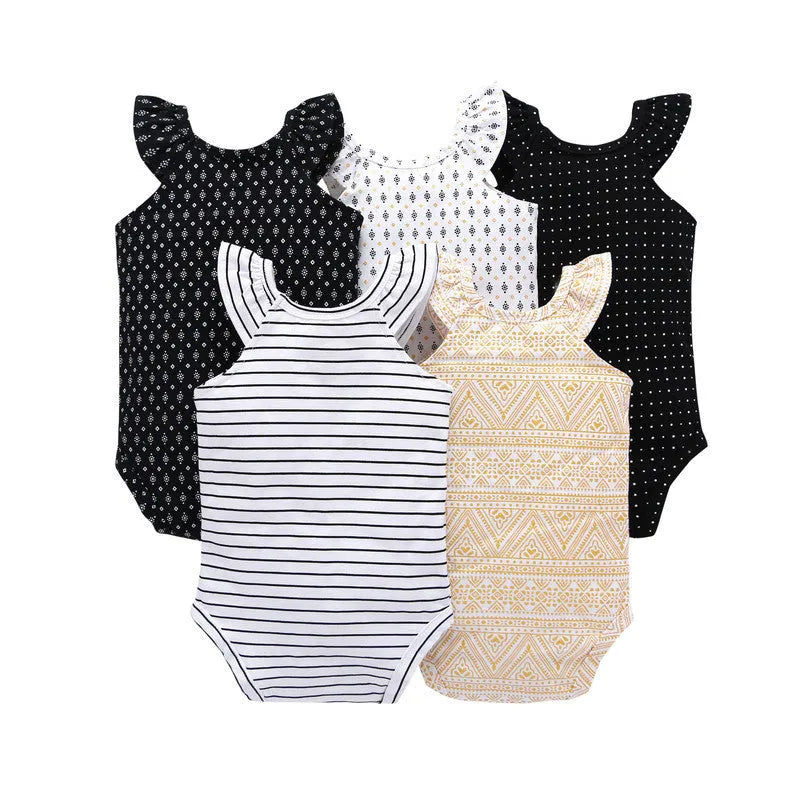 Summer sleeveless baby romper jumpsuit in simple style for newborn girls, available in multiple sizes
