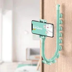 Flexible worm-style phone bracket with suction cup attachment in three colour options