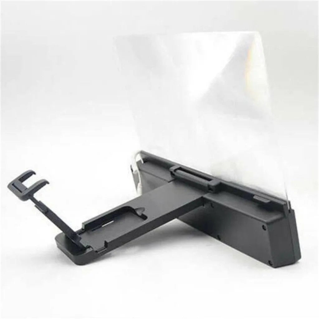 12-inch mobile phone screen amplifier with adjustable gooseneck mount and integrated speakers
