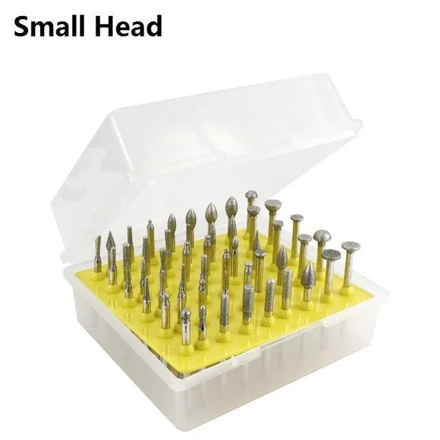 Alloy diamond grinding head set with elliptical cone shape for glass and stone work