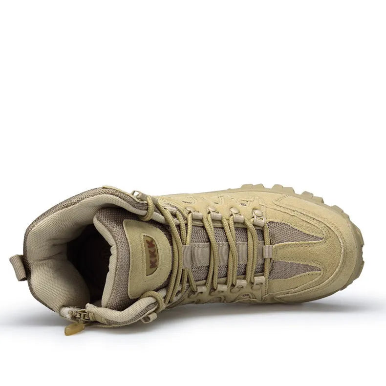 Men's US Army Delta Tactical Boots in black or sand with rubber sole for outdoor use.