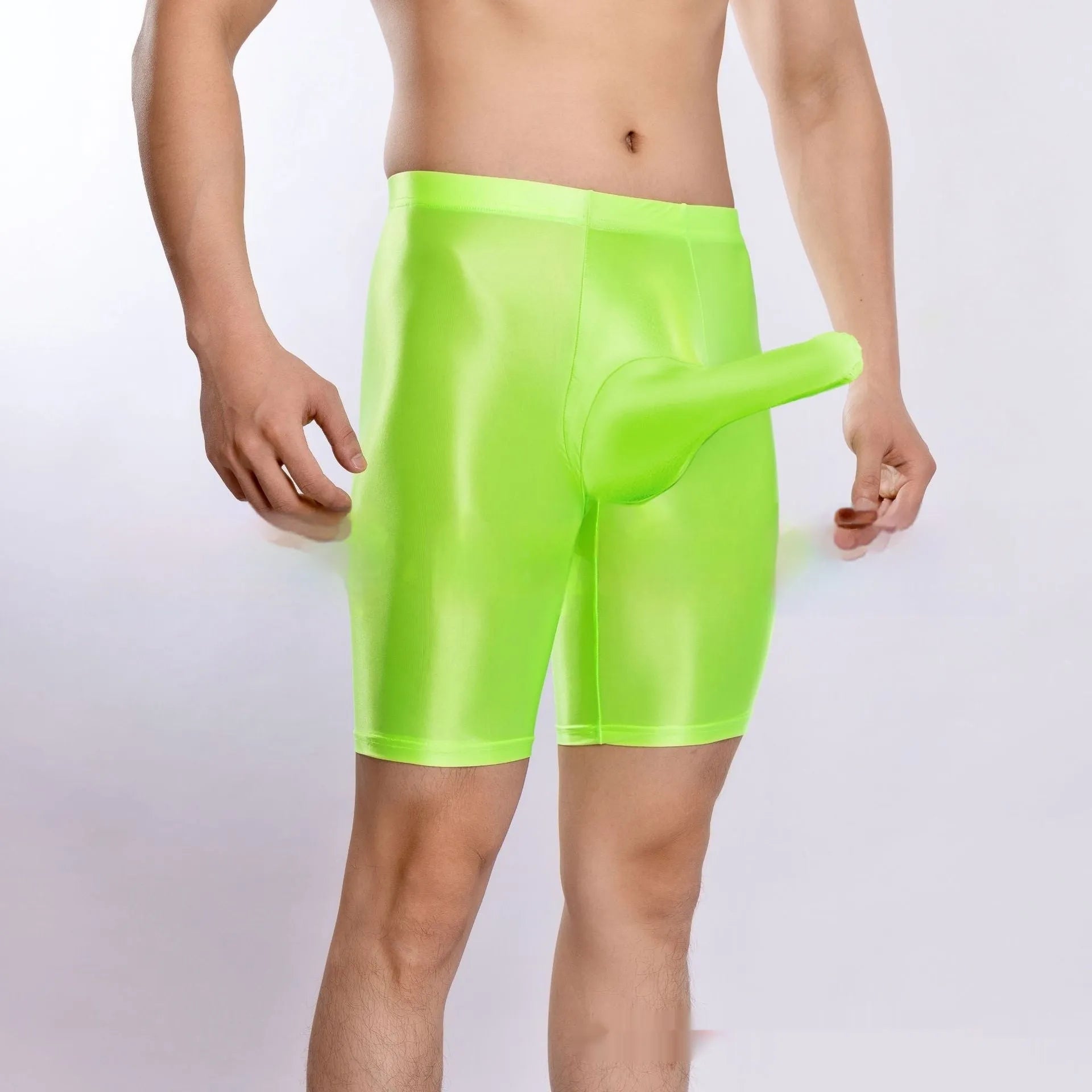 Men's plus size shiny silky sports shorts in nylon available in multiple colours and sizes