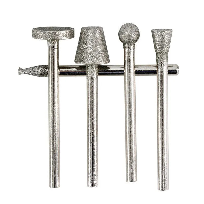 Alloy diamond grinding head set with elliptical cone shape for glass and stone work