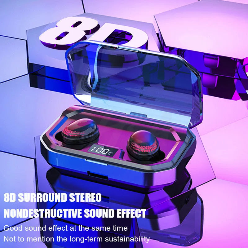 Black X10 Bluetooth wireless headset with charging case showing compact design.