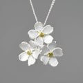 Myosotis Sylvatica sterling silver pendant with pastoral style floral design, gold or silver electroplated finish