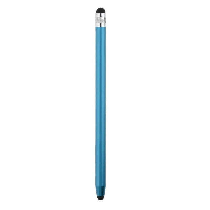 WK128 metal double-tip capacitive painting pen in silver, showing both silicone tips, for iPad and tablet drawing.
