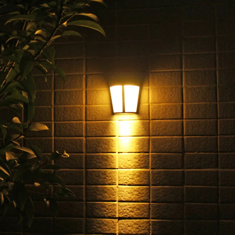 Solar wall lamp with six LED lights for outdoor garden and courtyard lighting