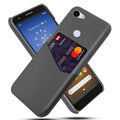 Leather Google Pixel mobile phone case in solid colours showing back cover design.