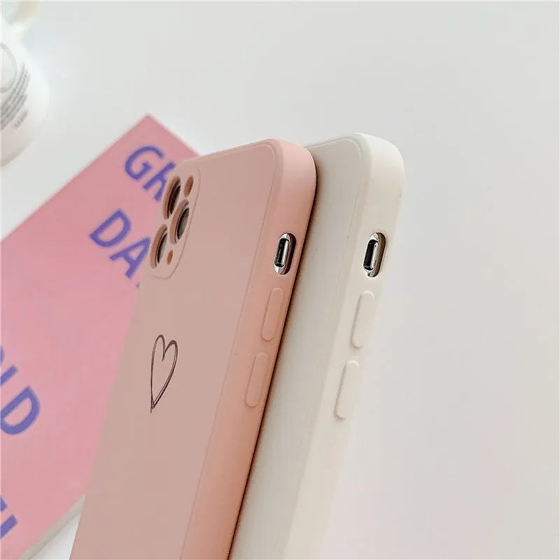 Silicone TPU back cover phone case for Apple iPhone, shown in multiple solid colour options.