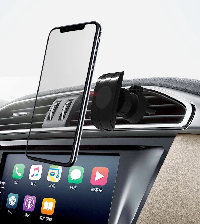Glory Black car phone holder with adjustable clamp attached to a car air vent