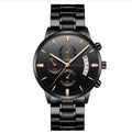VA VA VOOM men's stainless steel watch with black dial and calendar display