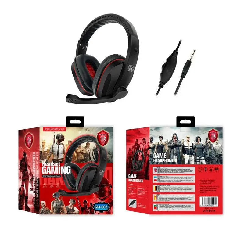 Black wired over-ear gaming headset with a 6.3mm plug and 40mm speaker drivers.
