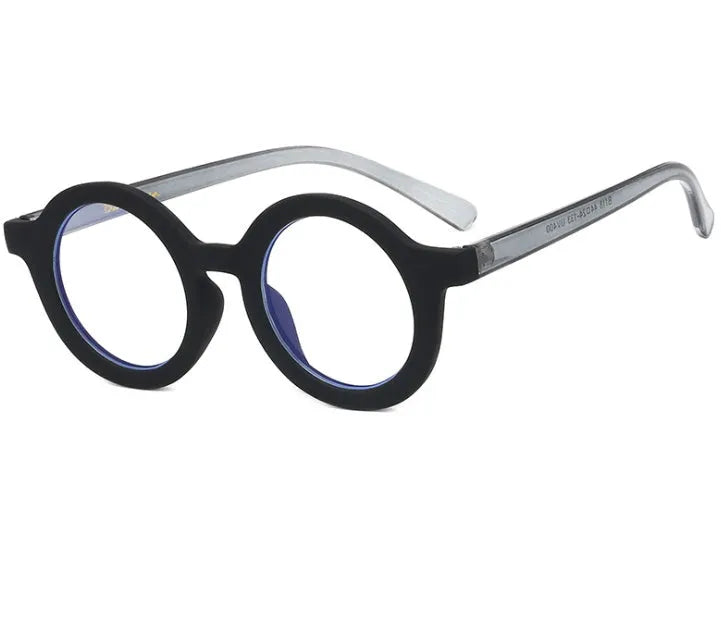 Retro round frame glasses in multiple colours with UV400 and anti-blue light protection