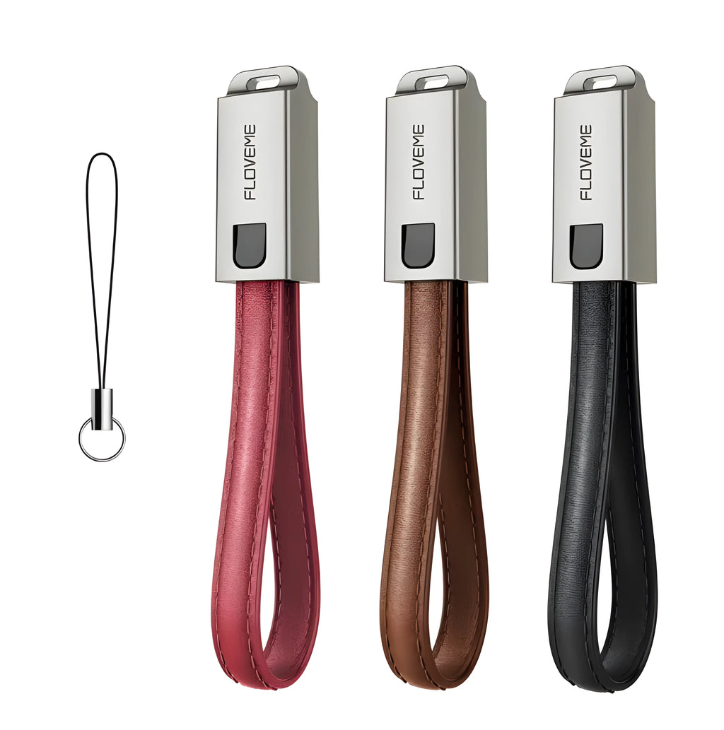 20cm leather USB C to Lightning charging cable with zinc alloy connector in black colour