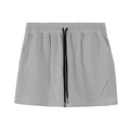 Men's thin polyester basketball shorts in grey colour with elastic waistband