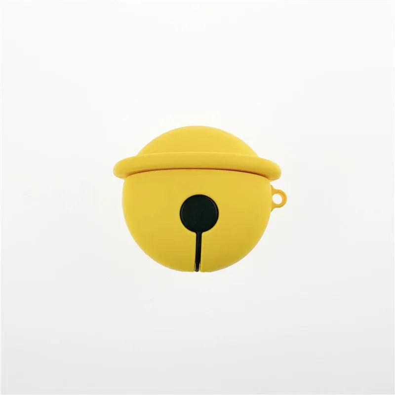 Yellow bell-shaped silicone protective case for Apple AirPods 1st and 2nd generation charging case
