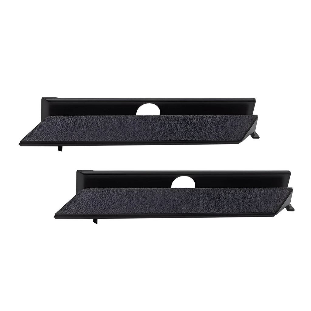 Black PS4 Pro hard drive bottom cover and small plastic repair parts including a baffle and strip.