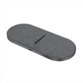 Black dual wireless charging pad for two phones with LED indicators