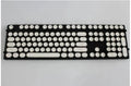 Steampunk style ABS electroplated keycaps with radium carved characters in four colour options Black Blue Pink White