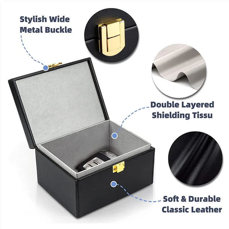 Carbon fibre design RFID shielding box and two key cases for anti-theft signal protection