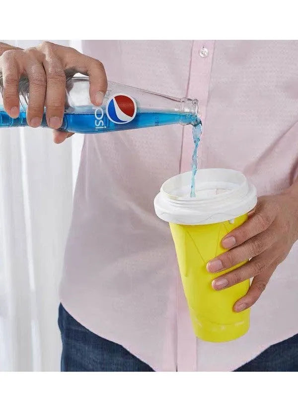 One pinch fast cooling cup in blue made from food-grade silicone, 10.6x20.6cm size