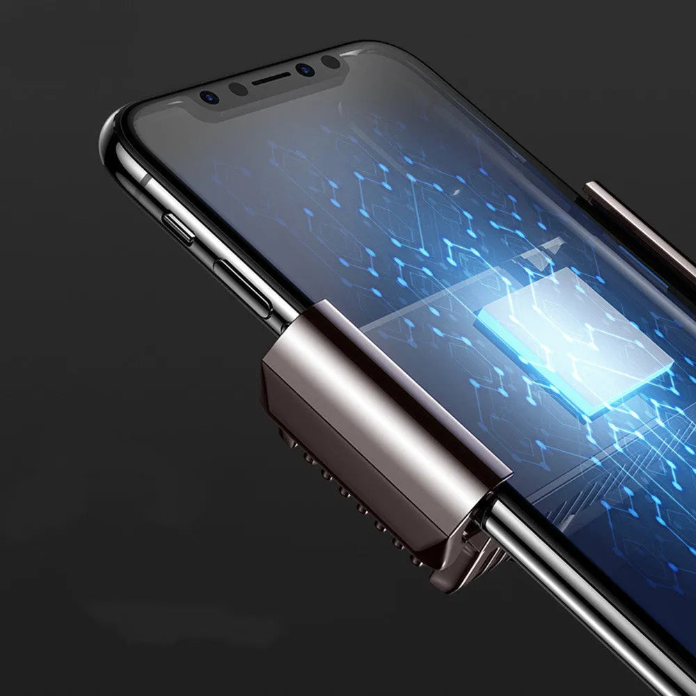Black clip-on mobile phone radiator cooler with aluminium alloy and ceramic elements for smartphones