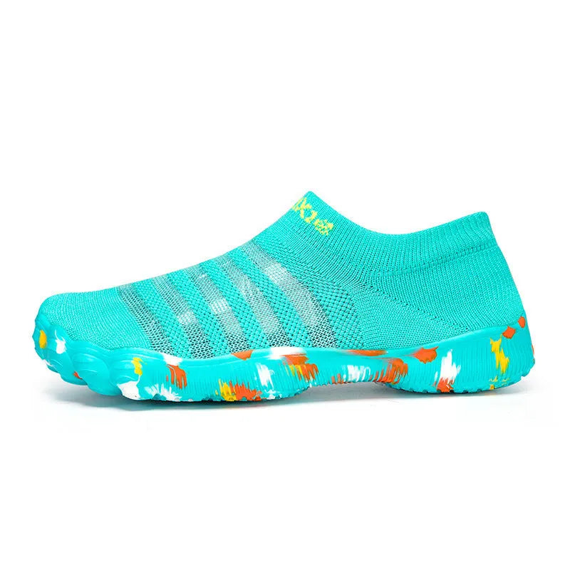 Flyknit fishing line water shoes with rubber sole in camouflage colours for swimming and beach activities