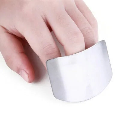 Stainless steel kitchen finger guard for vegetable cutting protection with single and double finger size options