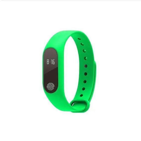 Motion intelligent hand ring fitness tracker in multiple colours showing heart rate and step display.