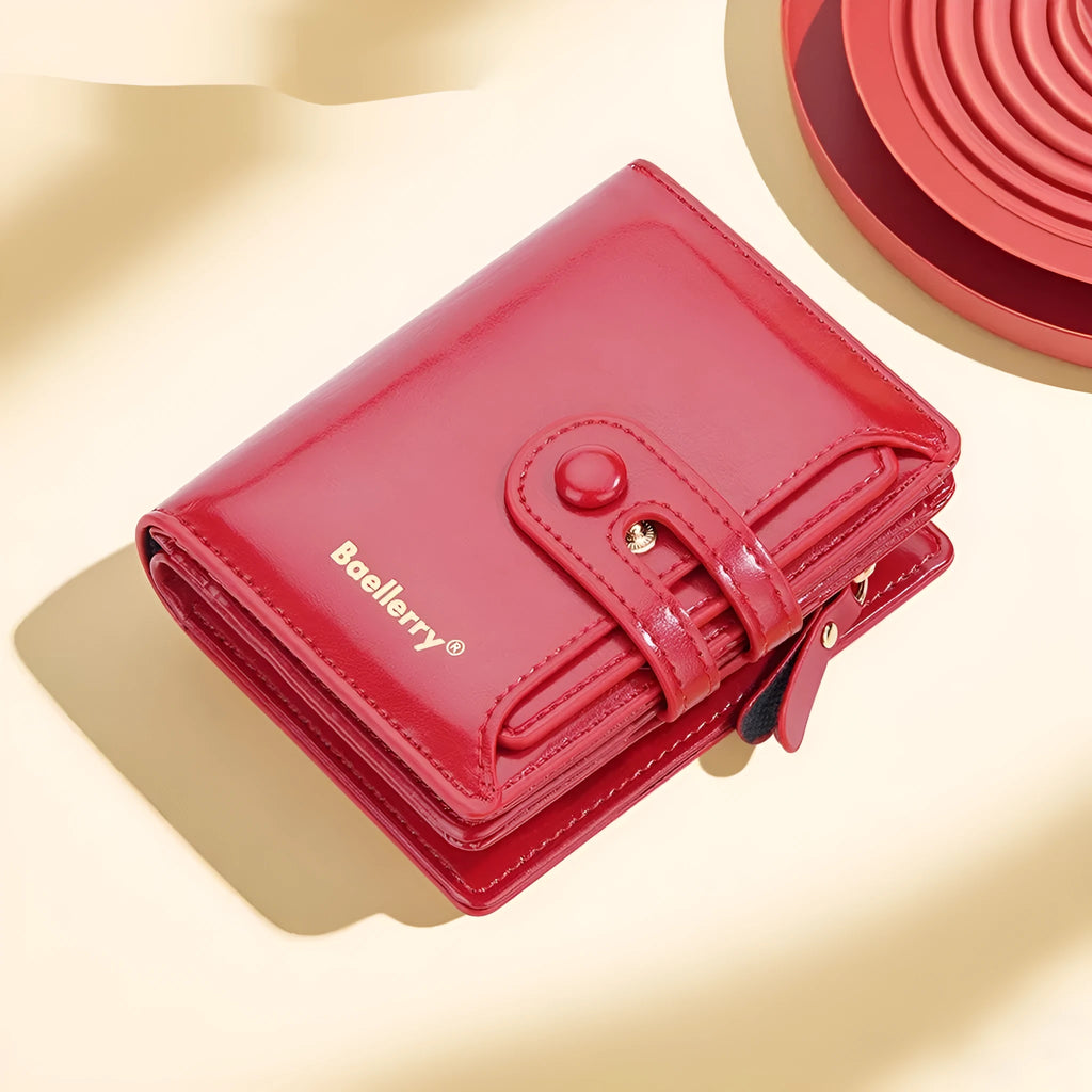 PU leather women's card holder wallet showing available colour options