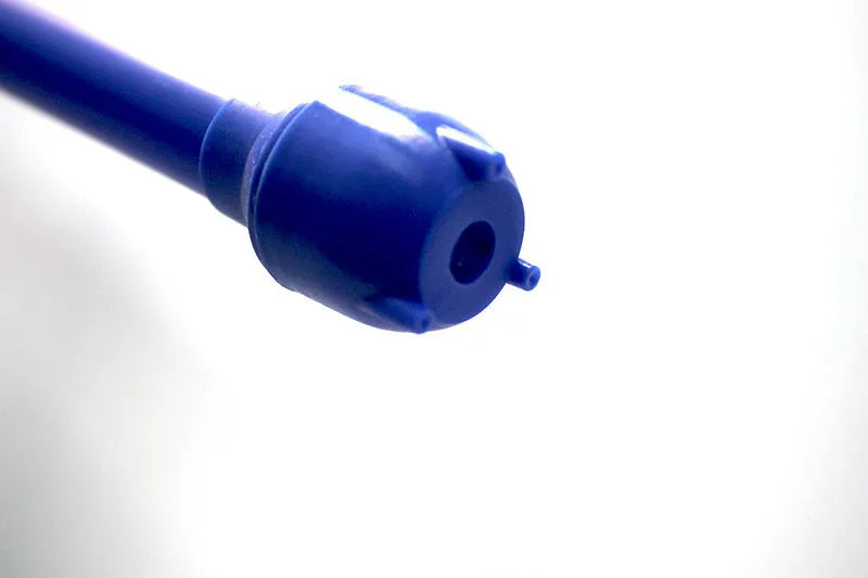 Blue manual hand siphon pump for transferring fuel and oil