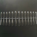 Non-marking false nails in transparent ABS plastic with thickened tips and ultra-thin top, two style options